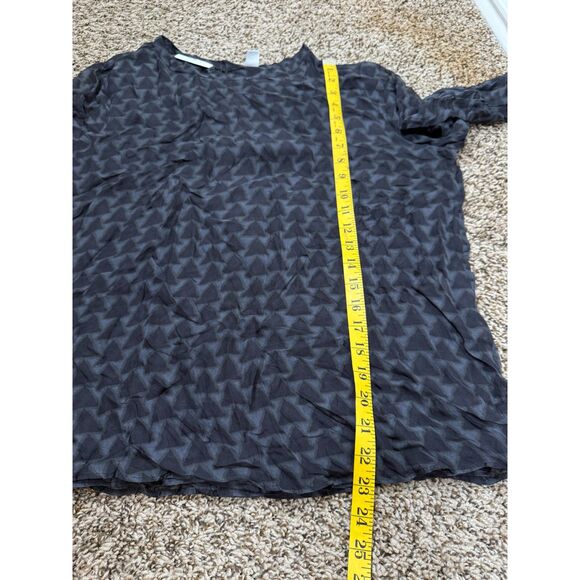 Sibel Saral 100% Silk Blouse Womens L Sheer Lightweight Geometric Quiet Luxury - Picture 8 of 8